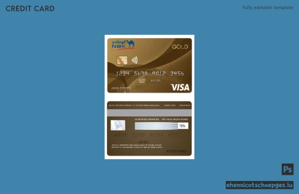 Beispielvorschau der Kuwait NBK Bank Visa Gold Kreditkarte